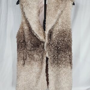 Lady Noiz Brown and Cream Fuzzy Vest